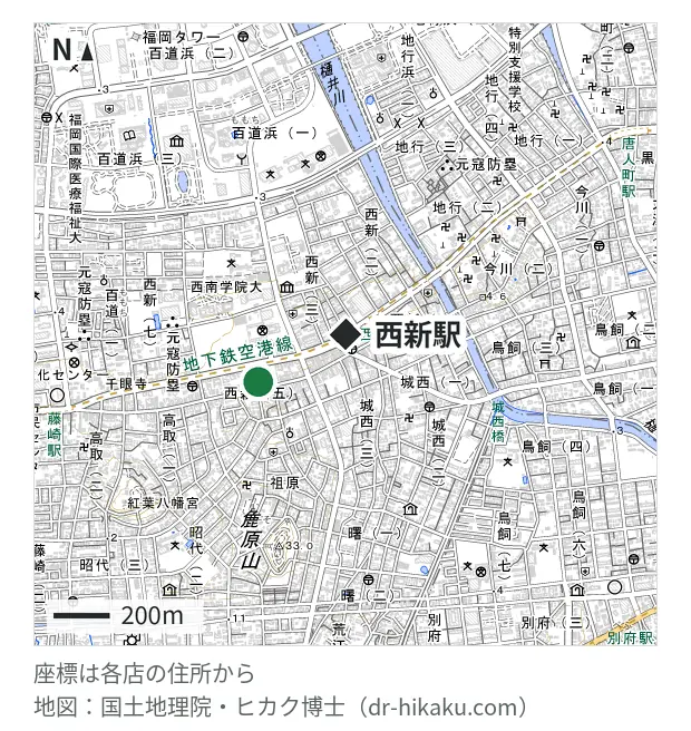 iatQ・西新駅 355m・徒歩5分