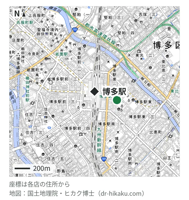 じゃんぱら 博多店・博多駅 253m・徒歩4分