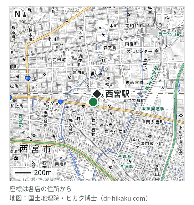 修理ステーション・西宮駅 114m・徒歩2分