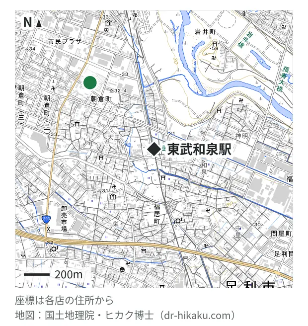 リンゴ屋 足利コムファースト店・東武和泉駅 715m・徒歩9分