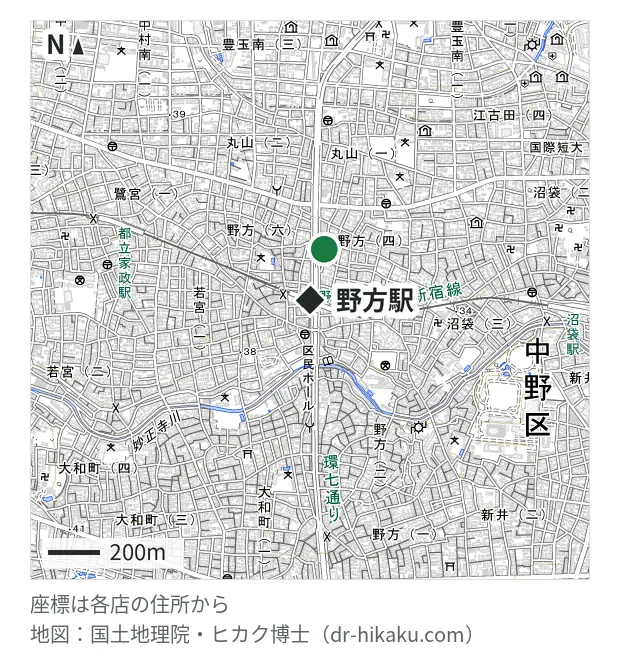 デジタル救命・野方駅 203m・徒歩3分
